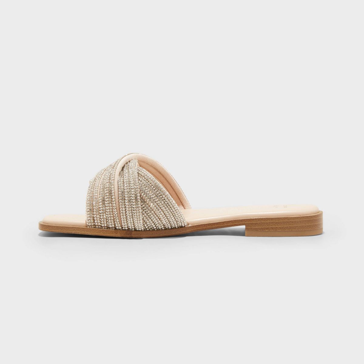 Women's Felicia Rhinestone Slide Sandals - A New Day™ Silver | Target