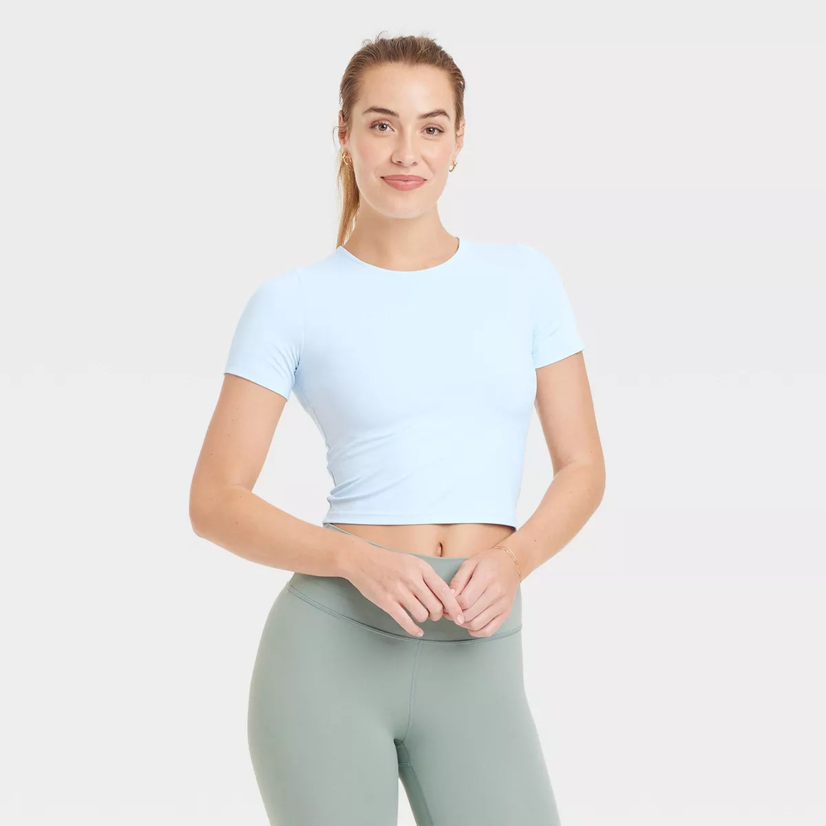 Women's Everyday Soft Cropped Short Sleeve T-Shirt - All In Motion™ | Target