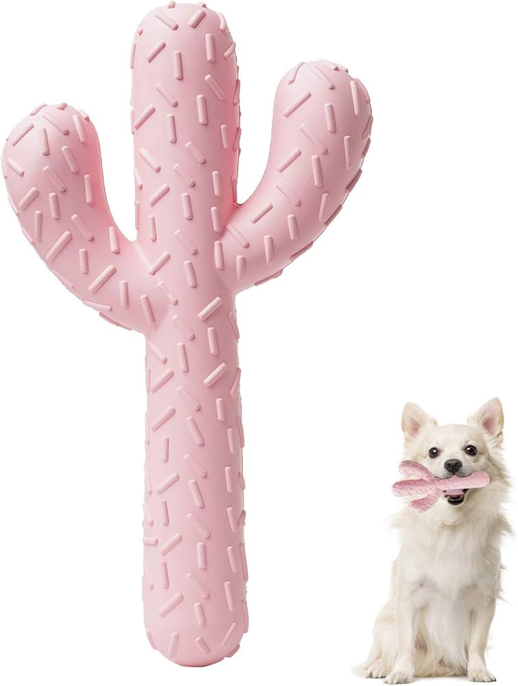 MewaJump Dog Chew Toys, Tough Rubber Dog Toys for Aggressive Chewers, Cactus Durable Toys for Tra... | Amazon (US)