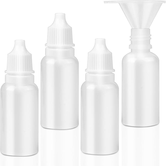 5 PCS (4 Bottles + 1 Funnel) 15ml (0.5oz) Small Plastic Dropper Bottles - Empty, White Eye Liquid... | Amazon (US)
