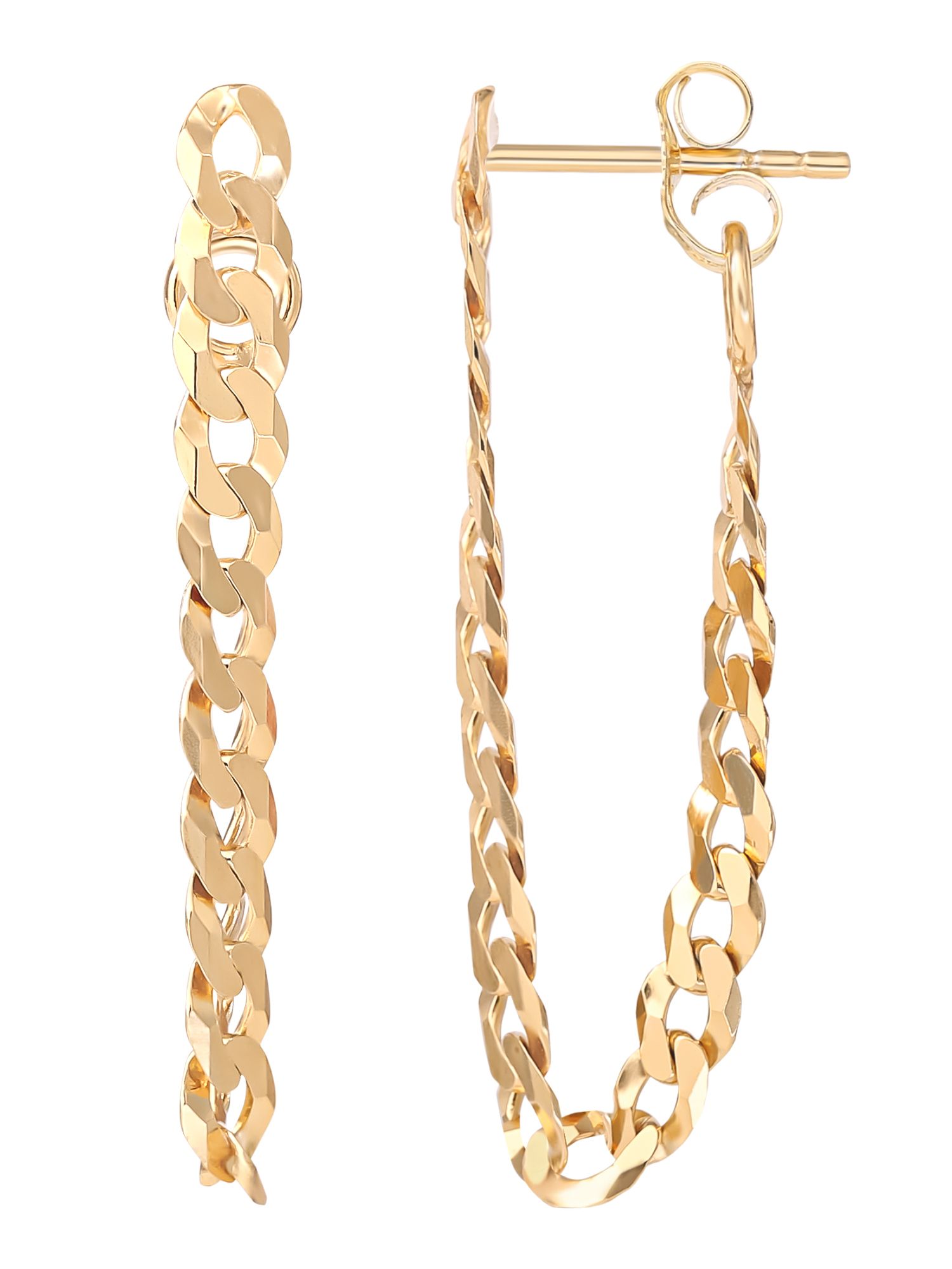 JS Jessica Simpson Women’s Gold Plated Sterling Silver Curb Chain Earrings | Walmart (US)