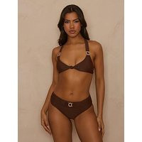 Moda Minx Amour Knot Bikini Top - Brown | Very (UK)