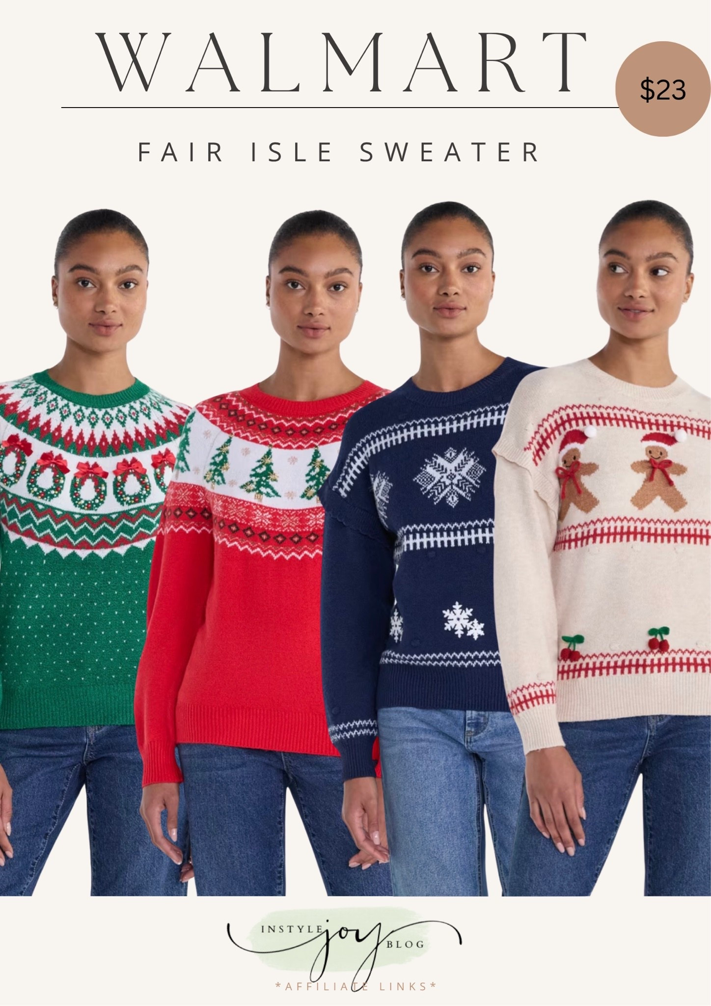 Walmart new holiday arrivals! Fair Isle Sweater 🎄🎁