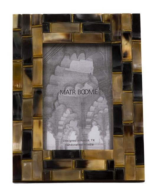 4x6 Kachhua Hand Carved Horn Brass Beveled Tabletop Picture Frame | TJ Maxx