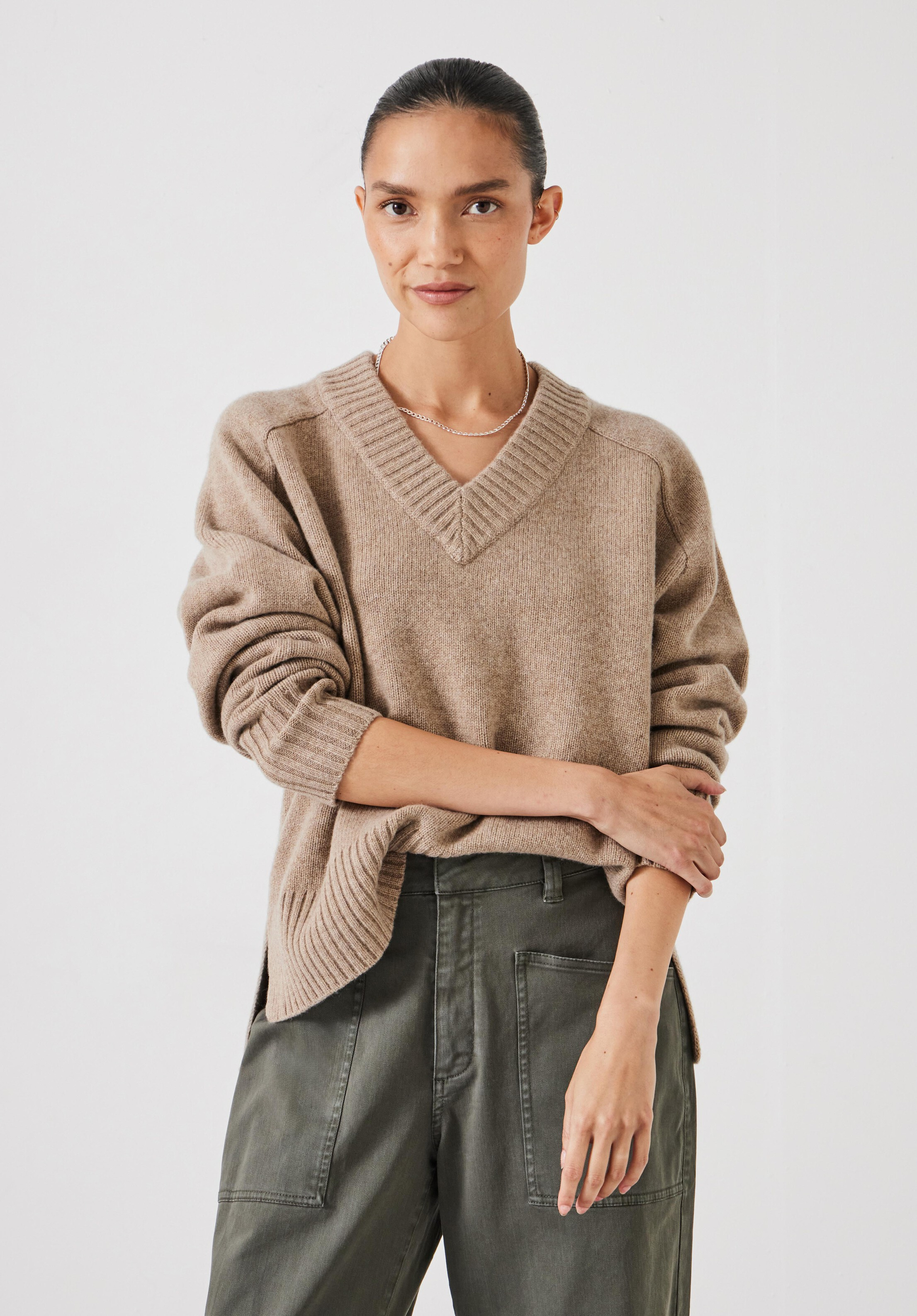 Erica Merino Wool V Neck Jumper | Hush UK