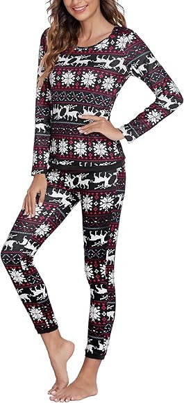 Ekouaer Women's Thermal Underwear Sets Long Johns Base Layer Lightweight Thermals 2 Pieces Set | Amazon (US)