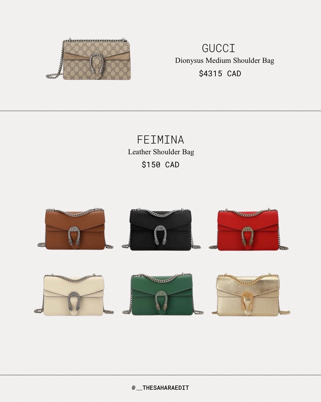Gucci Dionysus Medium Shoulder Bag Dupes 🤎 shop these lovelies and more inside ‘Luxury Dupes’ Collection 🤎

#LTKcanada #LTKbag