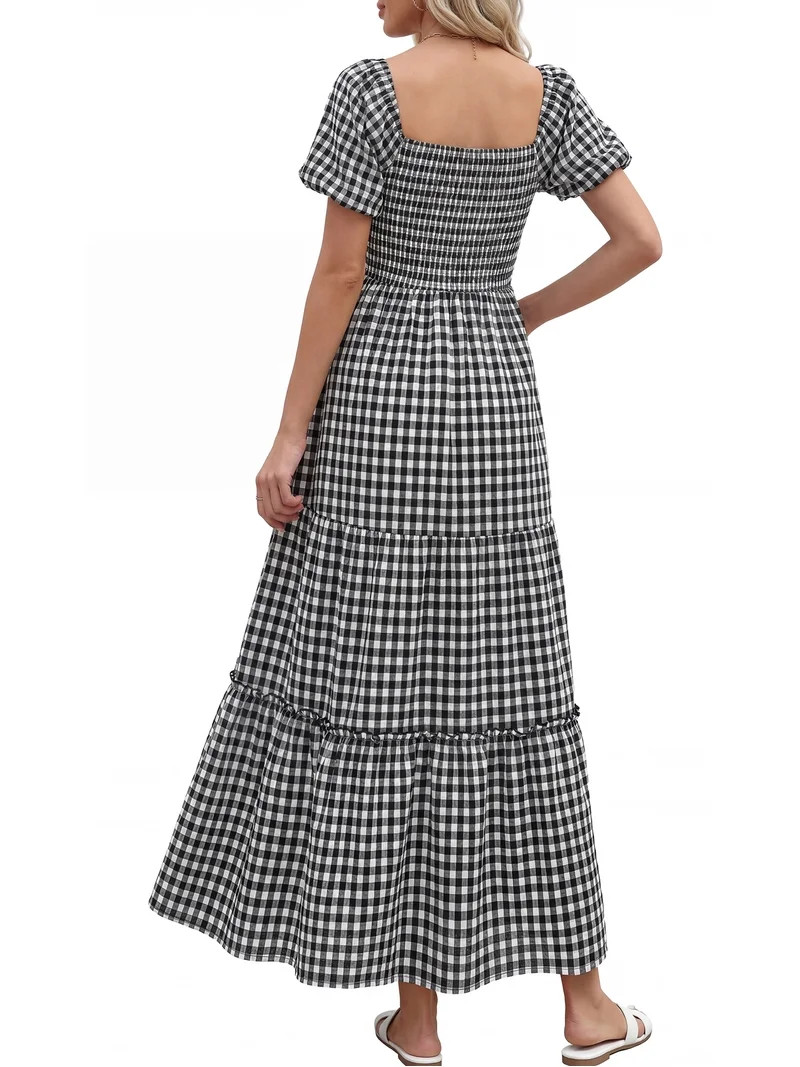 Women\u2019s Pretty Garden SHORT SLEEVE MINI CAP DRESS - PUFF SLEEVE DRESS | Walmart (US)