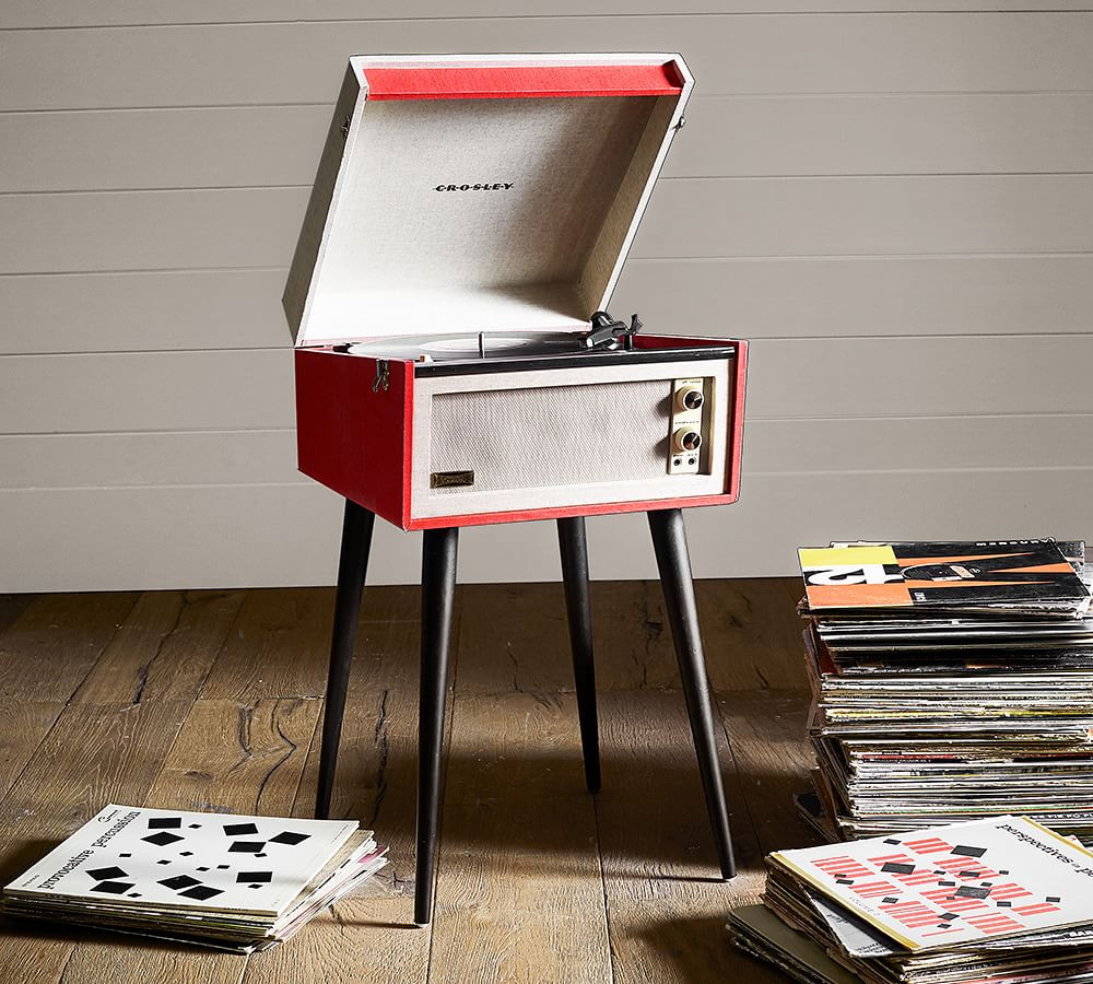 Crosley Bermuda Standing Turntable, Red Bermuda | Pottery Barn (US)