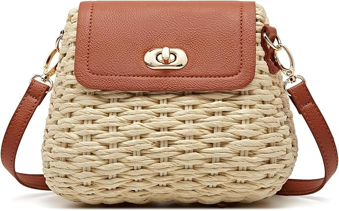 Obosoyo 2026 Trendy Woven Straw Crossbody Bag Women Small Square Shoulder Bag Summer Beach Daily ... | Amazon (US)