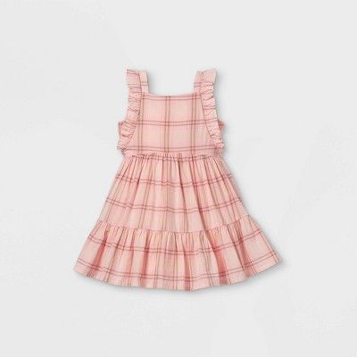 OshKosh B'gosh Toddler Girls' Tank Plaid Tiered Dress - Pink | Target