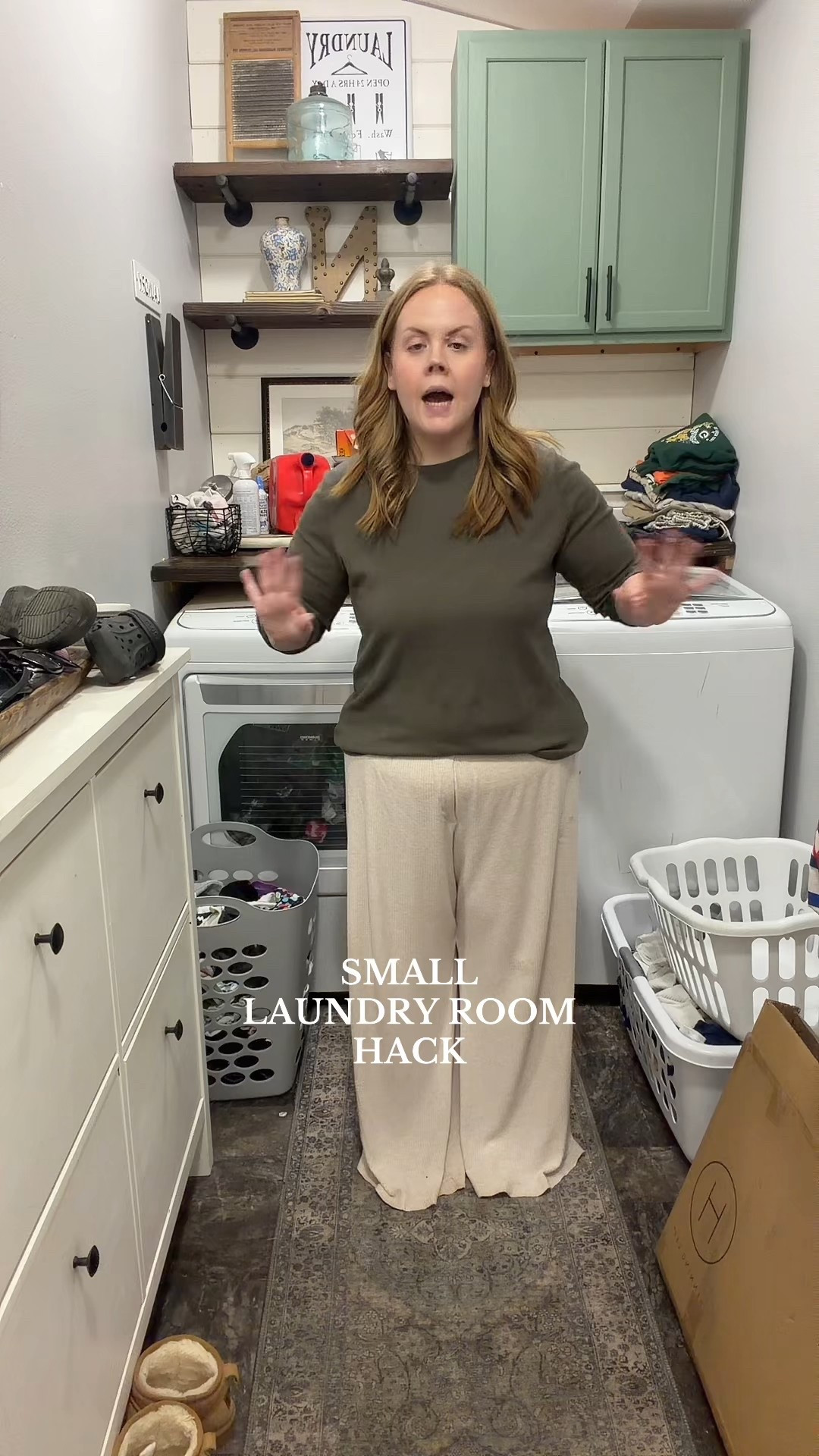 Small laundry room hack…collapsible laundry bins! These are gonna be a game changer. 

#LTKmomlife #LTKvlog #LTKMidsize