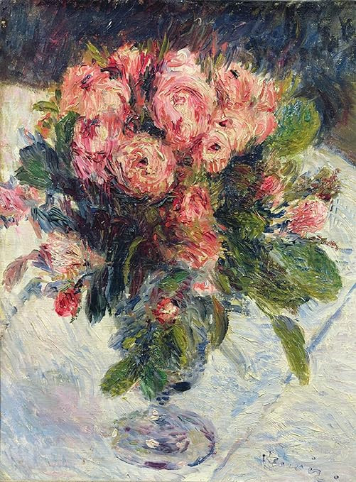 OMAiiiRTi Famous Canvas Picture Decor Posters Moss Roses by Pierre Auguste Renoir Graffiti Painti... | Amazon (US)