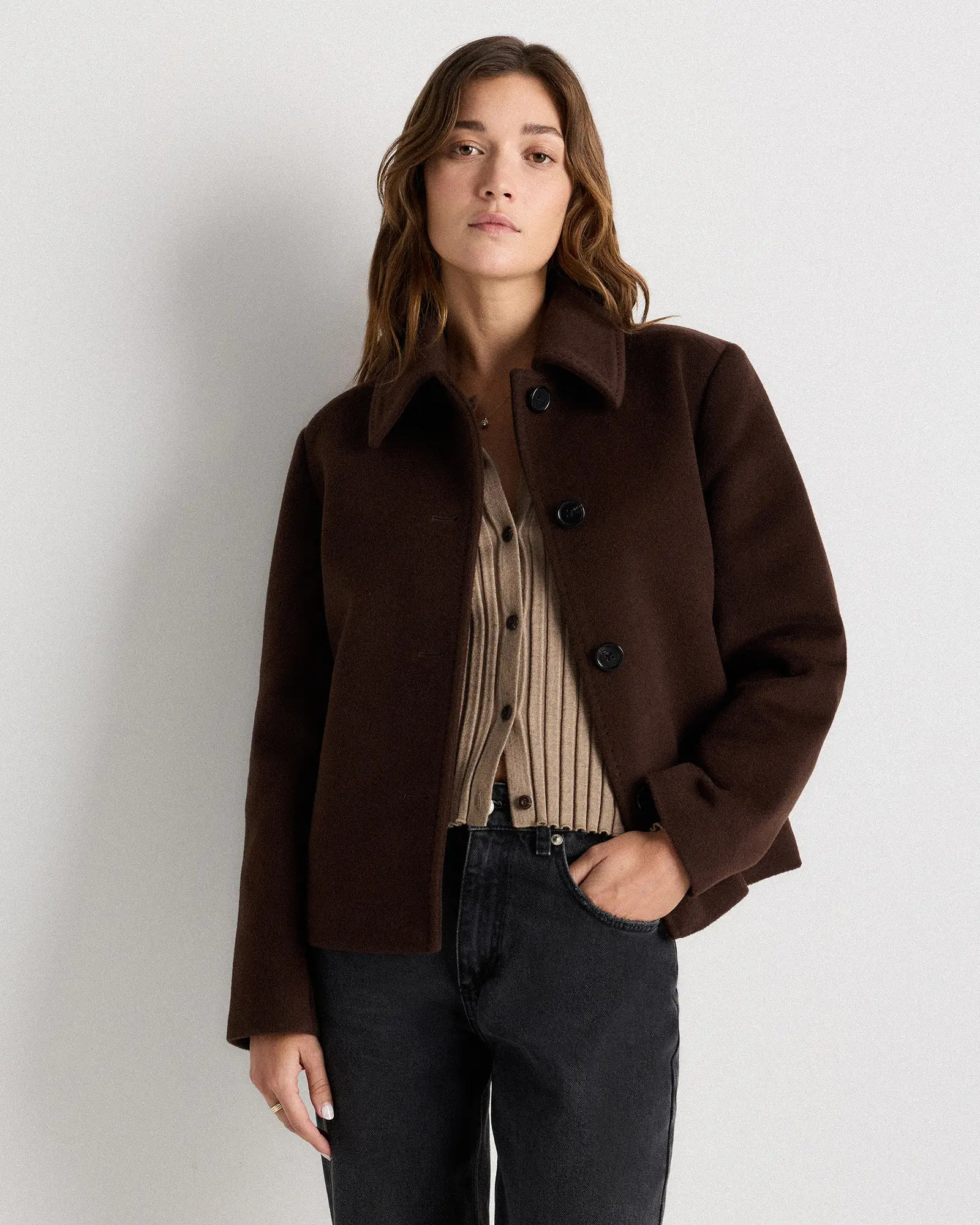 Wool Cashmere Short Coat | Quince