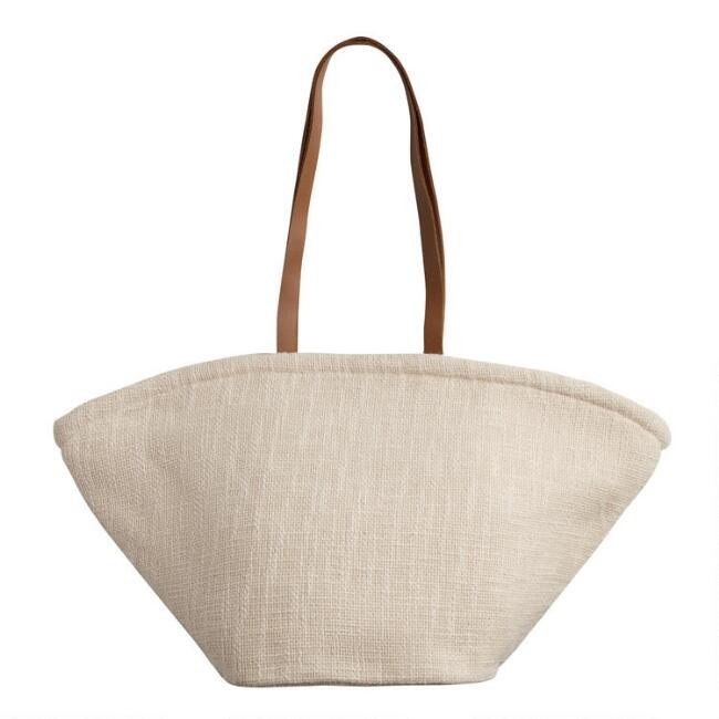 Cream Cotton Textured Tote Bag
                    
						
								
										
      NoReviews
  ... | World Market