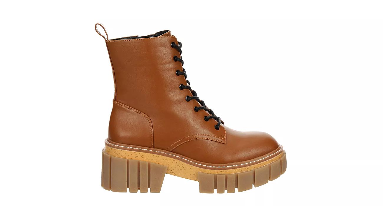 Madden Girl Womens Philly Lace Up Boot - Cognac | Rack Room Shoes