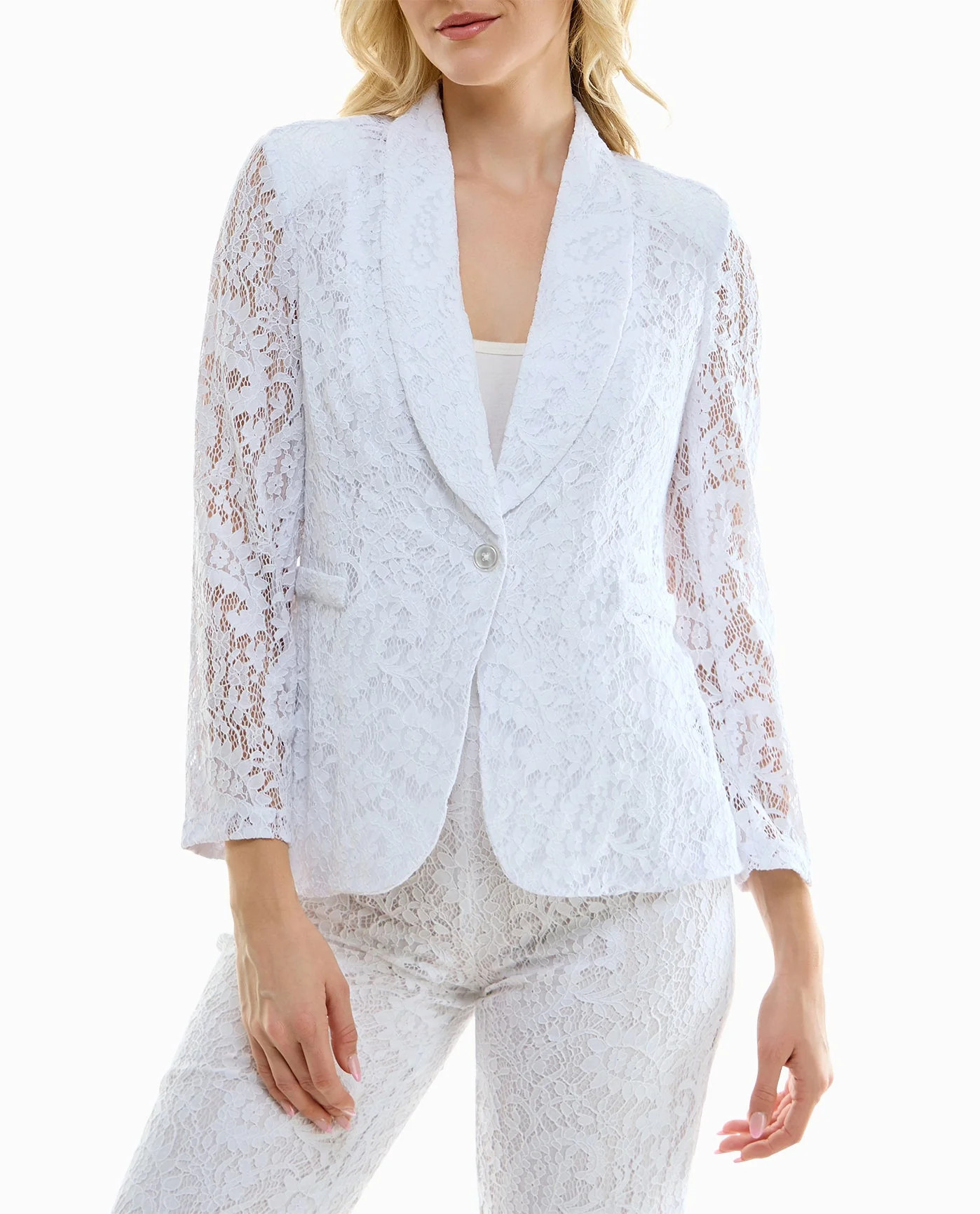LILY LACE ONE BUTTON BLAZER | Nicole Miller