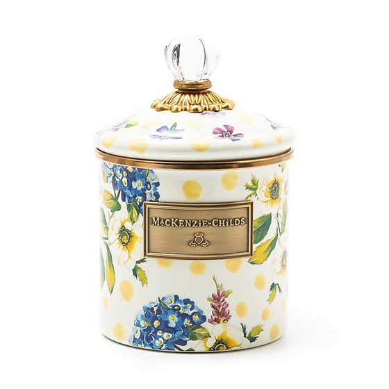 MacKenzie-Childs | Wildflowers Enamel Small Canister - Yellow | MacKenzie-Childs