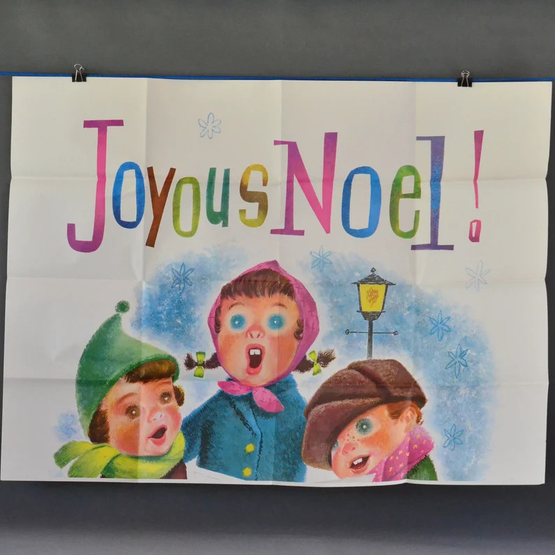 Mid-century Joyous Noel Outdoor Display Douglas Fir Plywood - Etsy | Etsy (US)