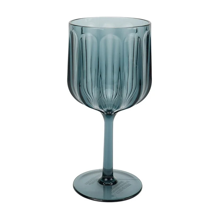Better Homes & Gardens 17-Ounce Tritan Plastic Stemmed Wine Glass, Blue | Walmart (US)