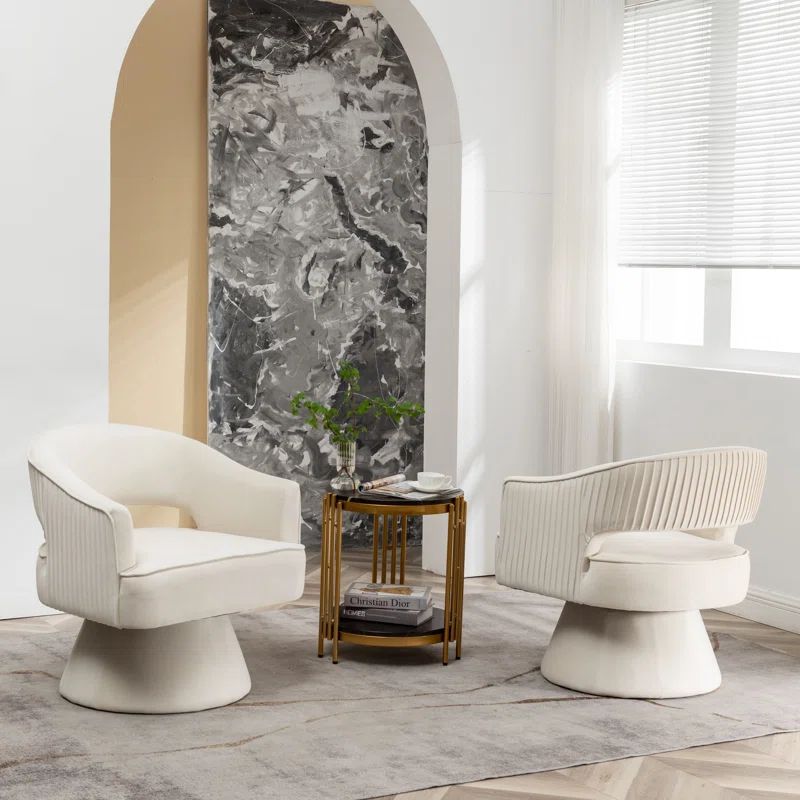 Chynna Velvet Swivel Barrel Chair | Wayfair North America