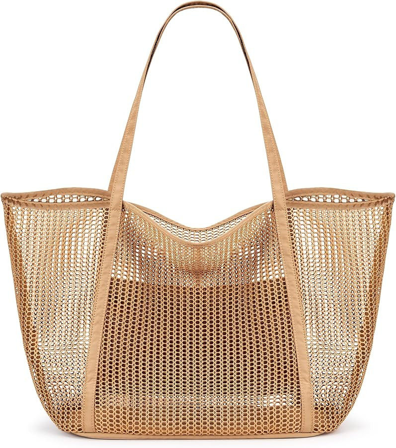 KALIDI FANCY FOREST Beach Mesh Tote Bag, Womens Shoulder handbag MAX 27L Grocery Bag | Amazon (US)