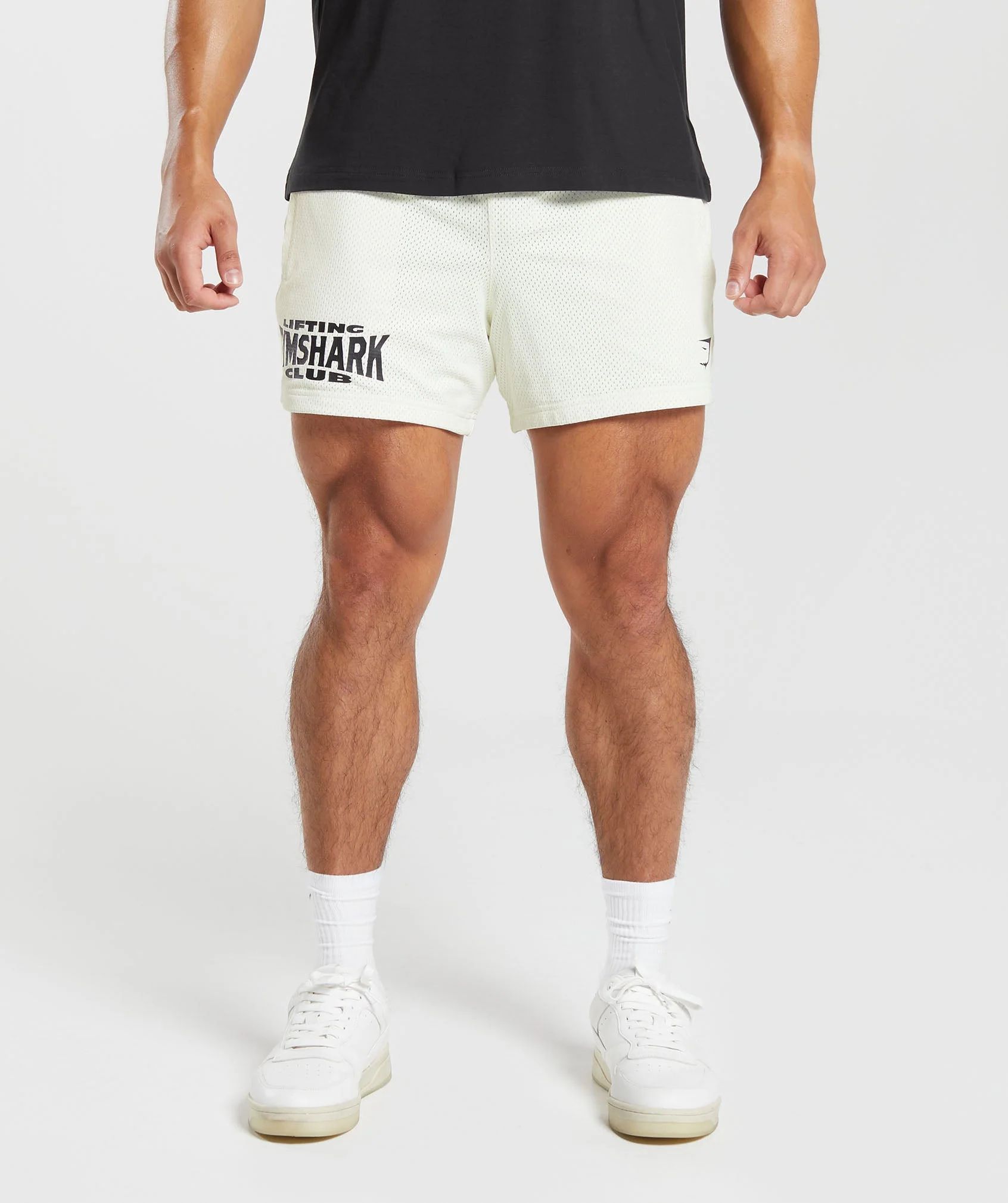 Gymshark Lifting Club Mesh 5" Shorts - Off White | Gymshark US