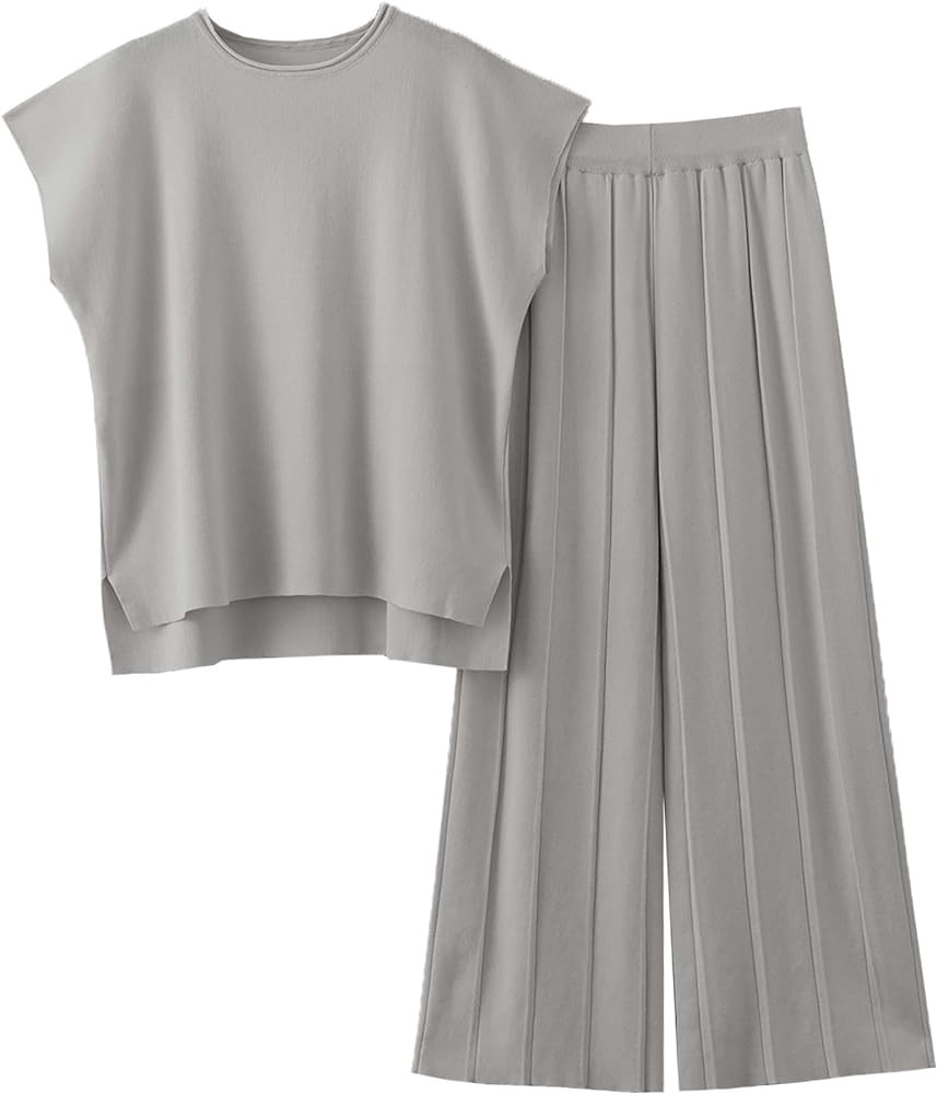 Tanming Women's 2 Piece Outfits Sweater Set Knit Pullover Tops High Waisted Pants Sweatsuits Loun... | Amazon (US)