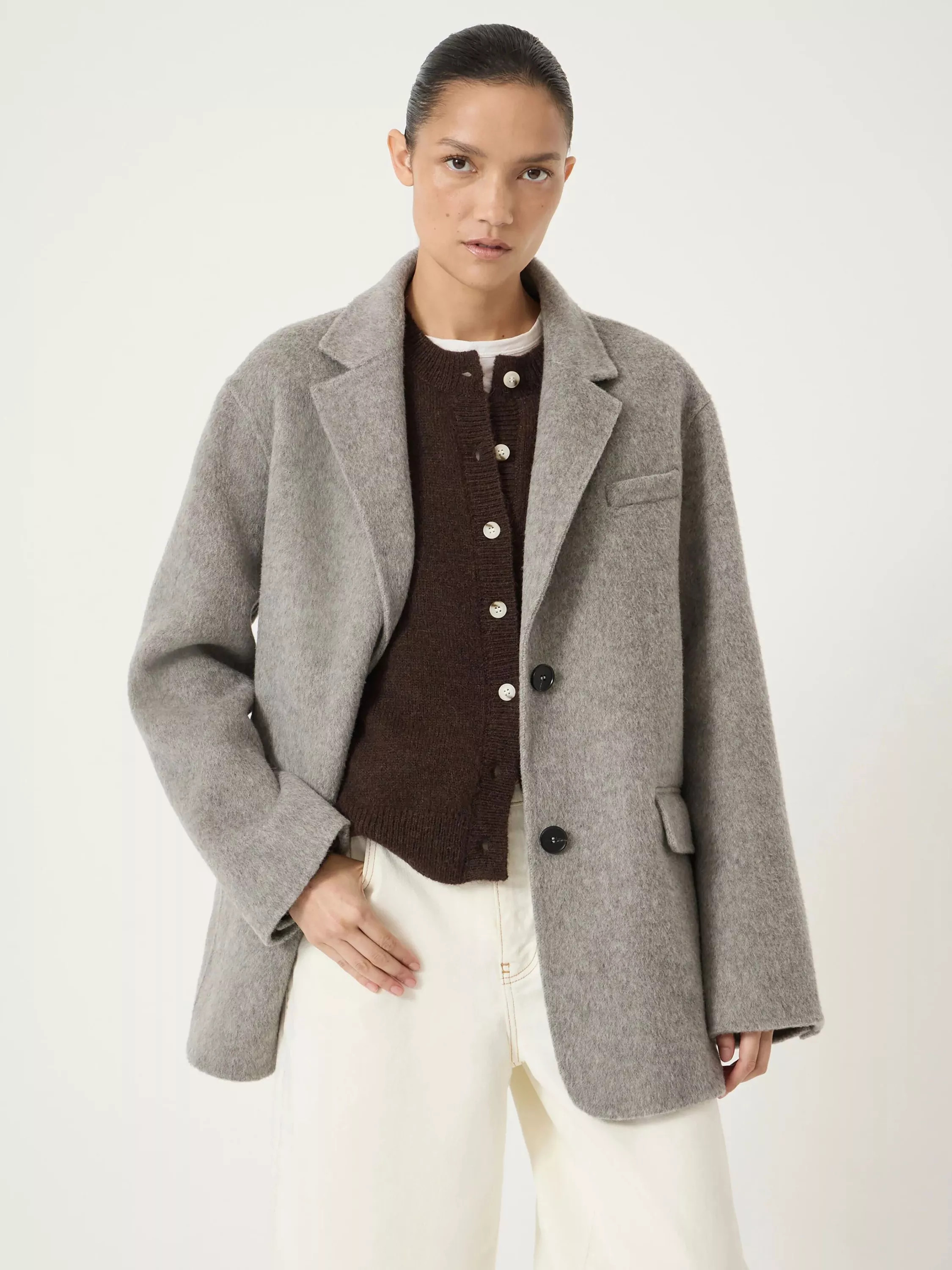 HUSH Double Faced Pure Wool Blazer, Grey | John Lewis (UK)