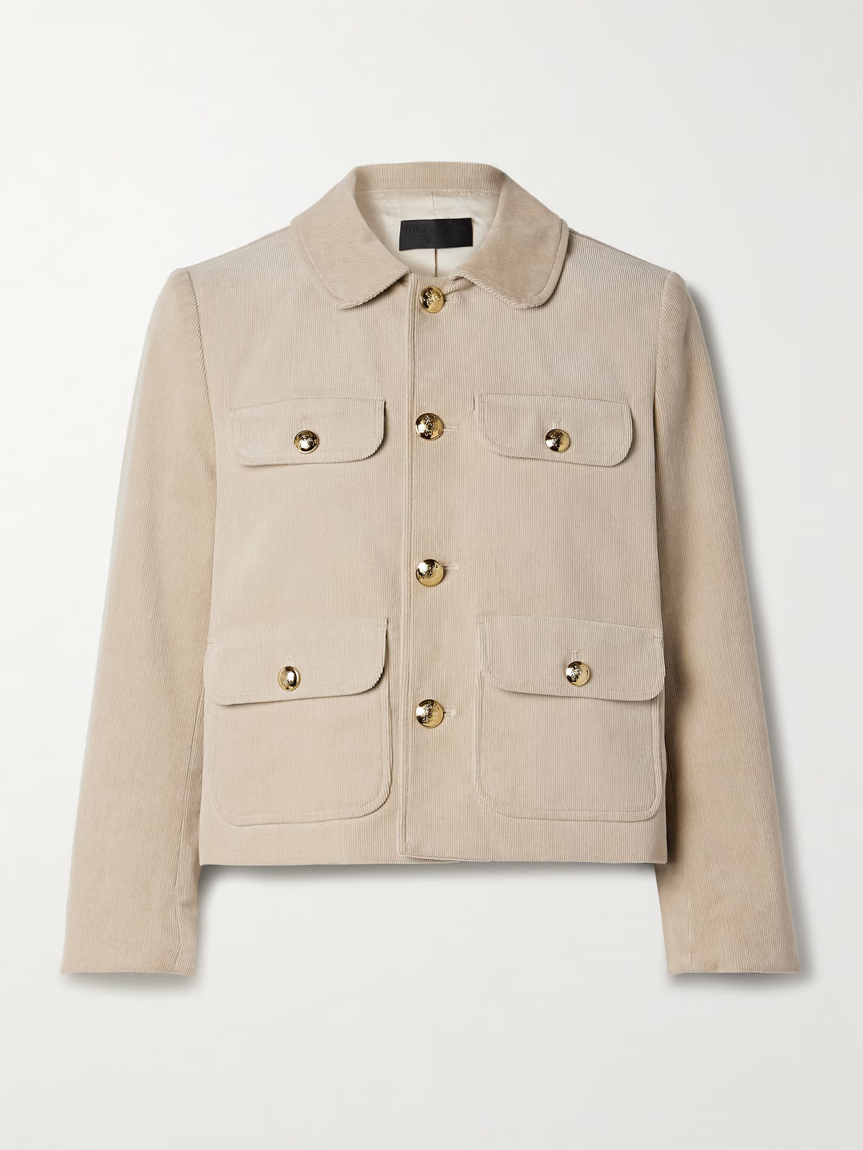 Nili Lotan - Chamonix Cropped Cotton-blend Corduroy Jacket - Neutrals | NET-A-PORTER (US)