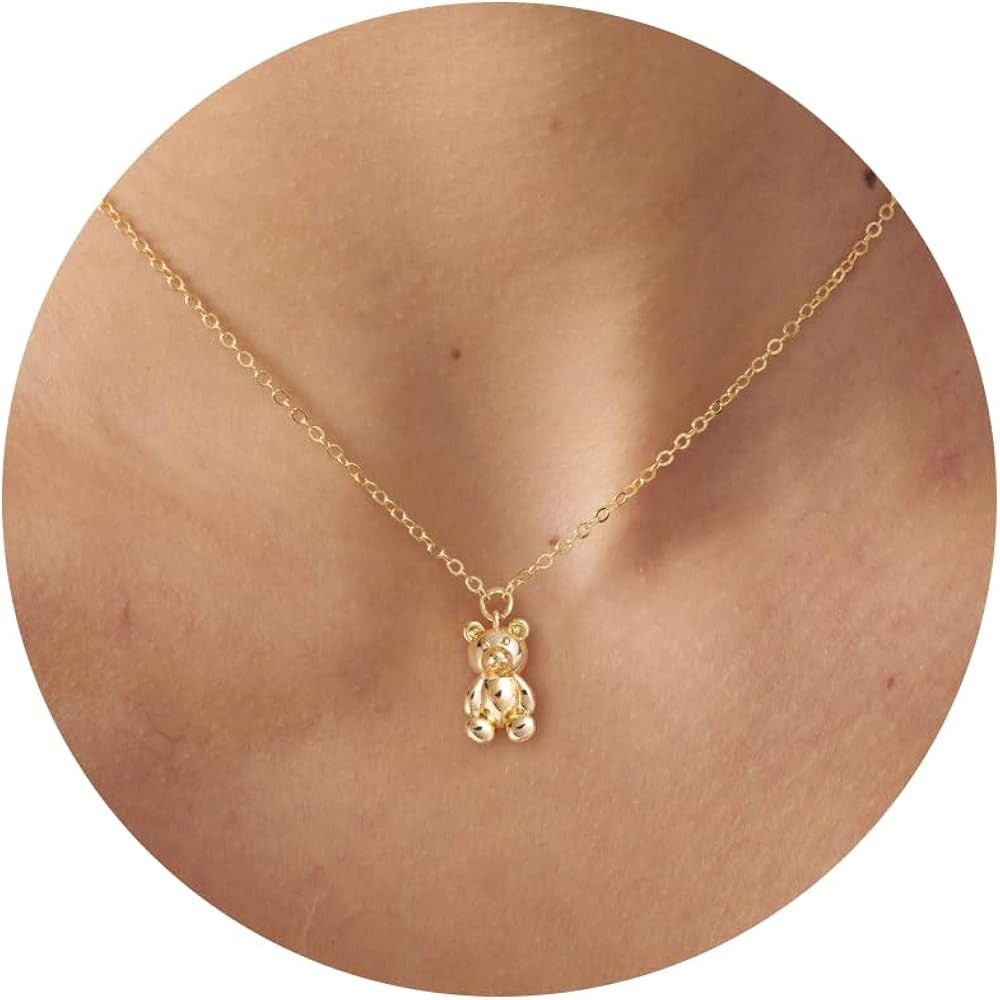Gold Necklace for Women- 14K Gold Plated Dainty Cross Flower Bow Italian Horn Animal Boot Sea Bea... | Amazon (US)