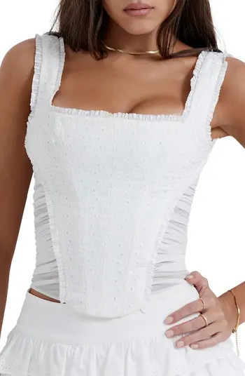 HOUSE OF CB Catalina Eyelet Corset Top | Nordstrom | Nordstrom