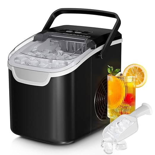 Countertop Ice Maker Machine, 8 Ice Cubes in 6 mins, 26lb/Day Ice with 2 Sizes- Portable Mini, En... | Amazon (US)