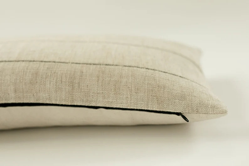 Neutral Stripe Pillow Cover Linen Blend Pillow Cover Neutral - Etsy | Etsy (US)