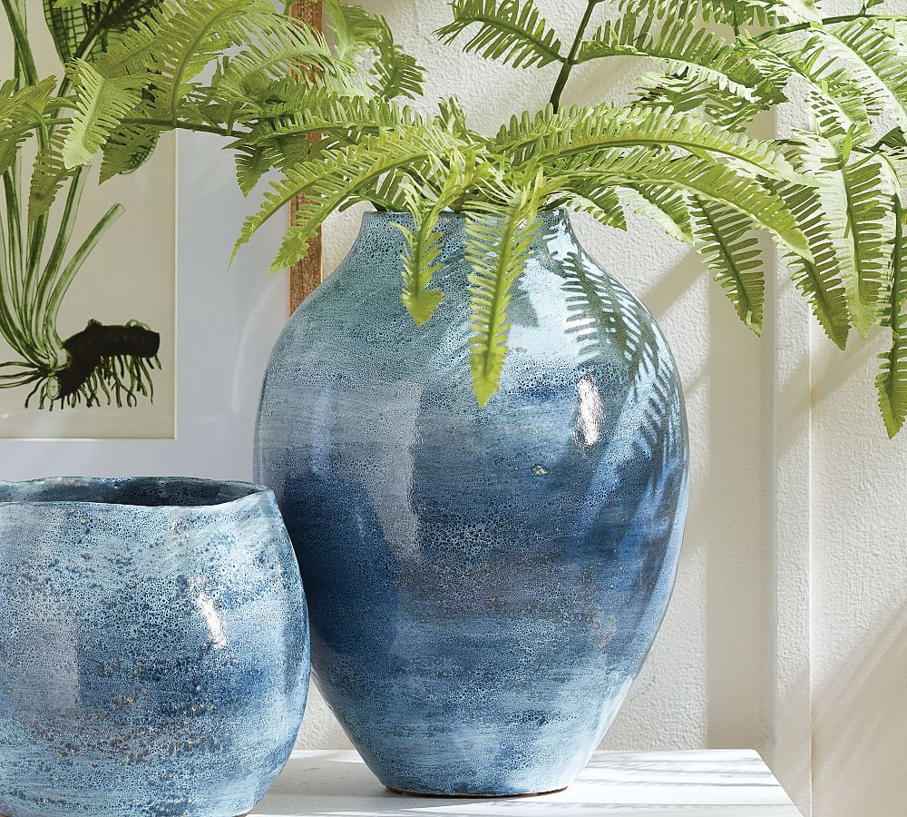 Decorative Blue Ombre Ceramic Vases | Pottery Barn (US)