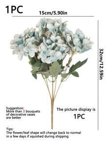 1PC/3PCS Artificial Hydrangea Flowers Bouquet Fake Plants Room Decor Fall Decor Fake Flowers Gard... | SHEIN