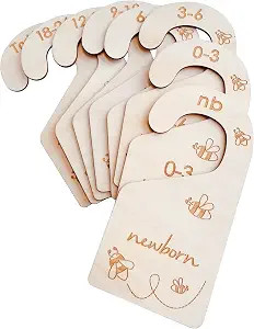 Baby Closet Size Dividers, Double-Sided Wood Baby Closet Organizer Hanging Baby Clothes Dividers ... | Amazon (US)
