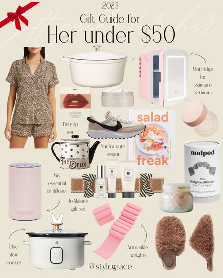 Gifts for her under $50

2023 gift guides, gifts for her, pajamas, mini fridge, cozy gifts for her, neutral sneakers, beauty products under $50, beauty gifts 

#LTKfindsunder50 #LTKGiftGuide