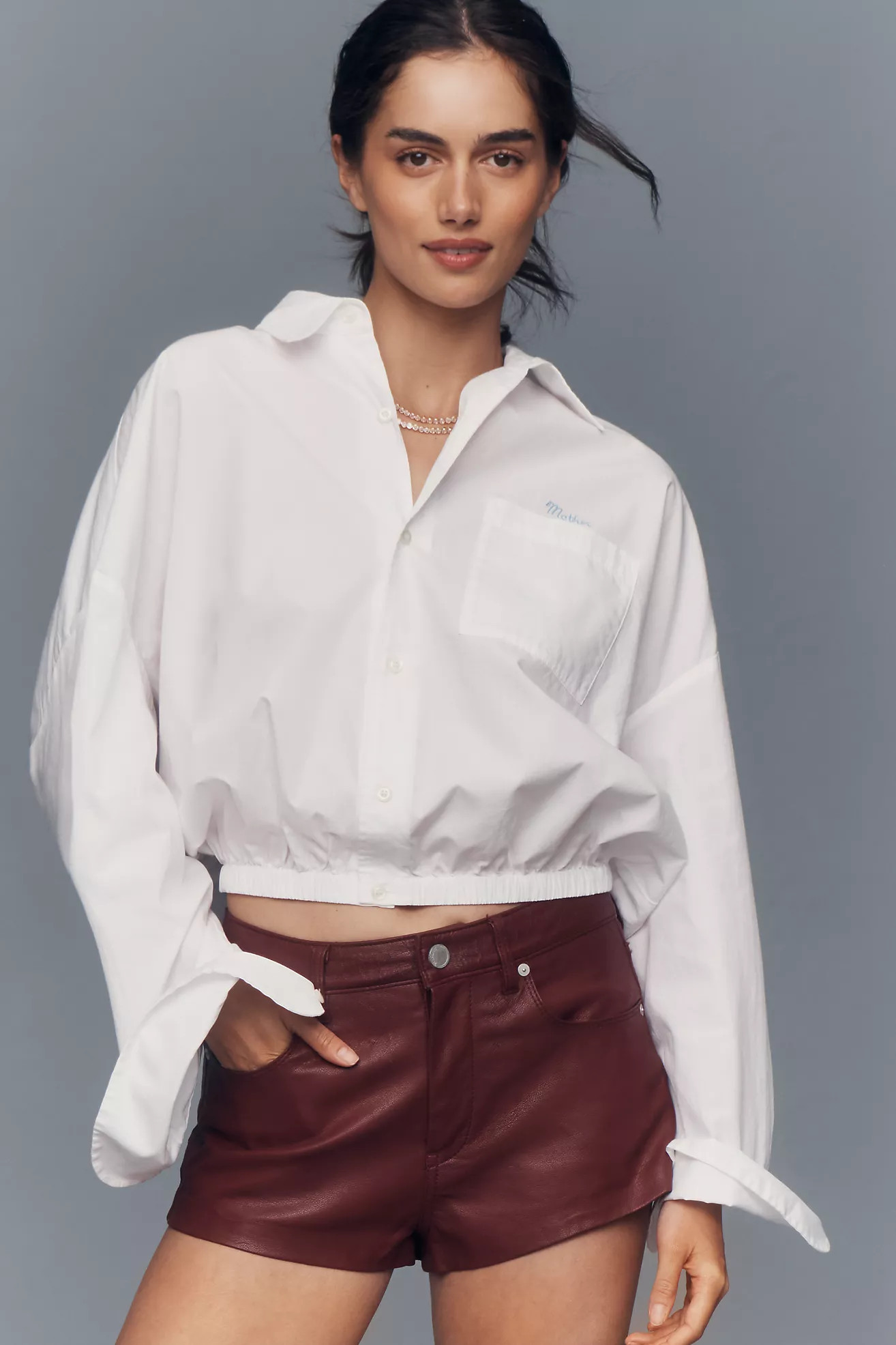 MOTHER The Scrunchie Frenchie Buttondown Shirt | Anthropologie (US)