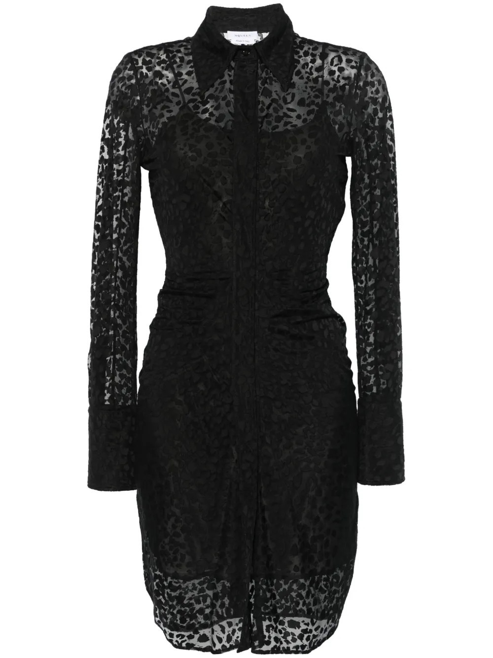Alexander McQueen leopard devoré mini dress - Black | Farfetch Global