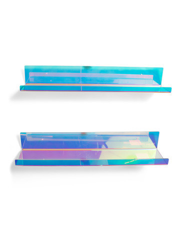 Set Of 2 Iridescent Shelves, Acrylic | TJ Maxx