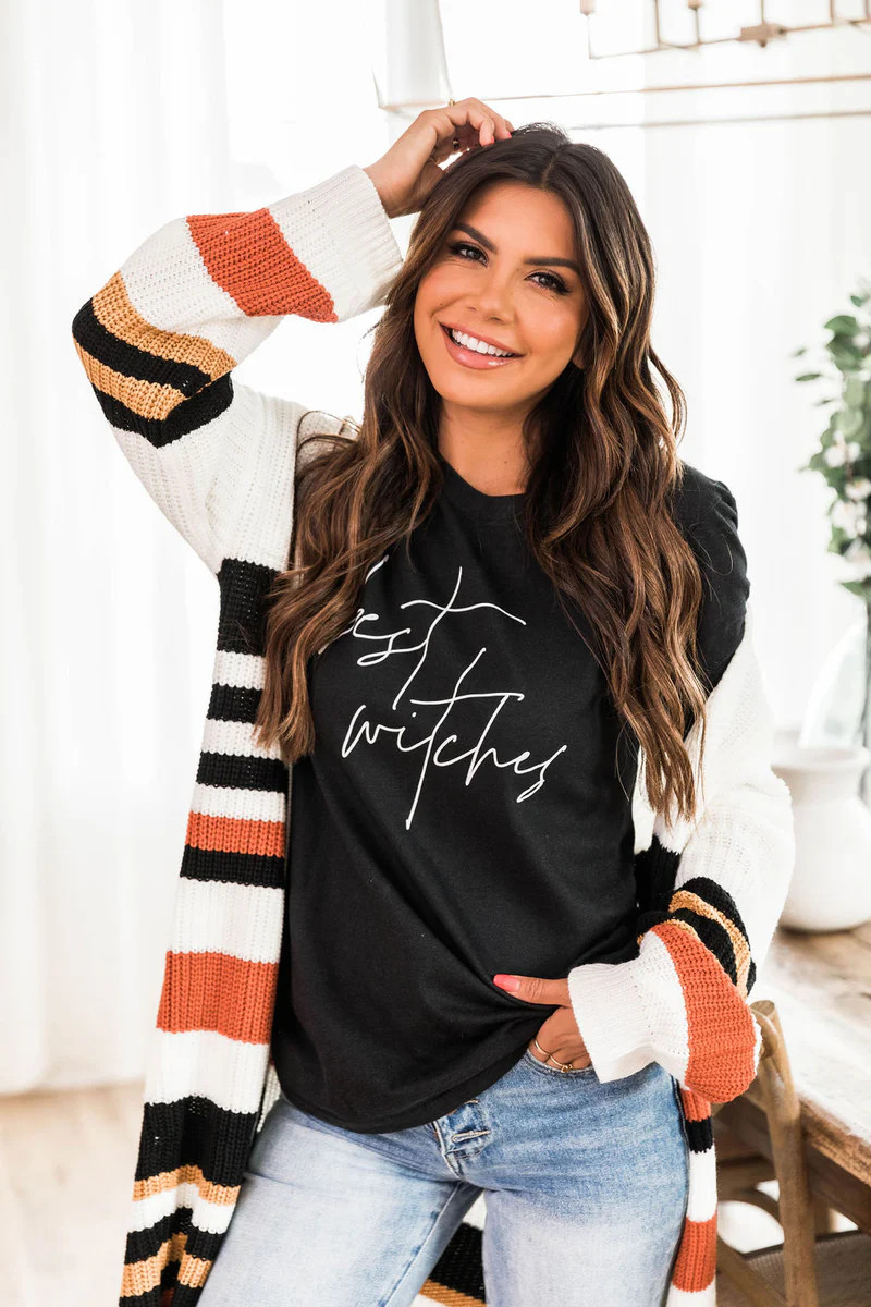 Best Witches Graphic Heather Black Tee | The Pink Lily Boutique