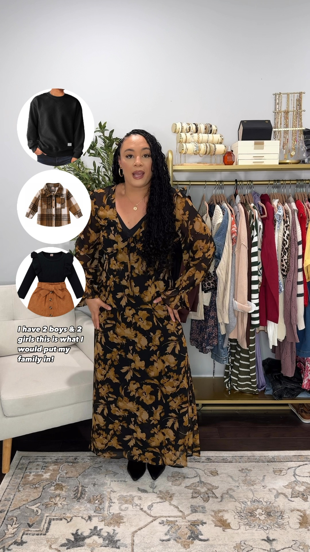 I got my normal size large in the dress I am 5”4 around 165lb for sizing reference. I also linked items I would put my kiddos and hubby in for fall family photos. #fallfamilyphotos #fall #target #targrtstyle #targetfashion