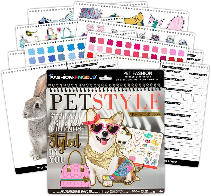 Fashion Angels Pet Fashion Sticker Stylist - 30 Style Sheets for Kids Coloring - Name, Accessoriz... | Amazon (US)