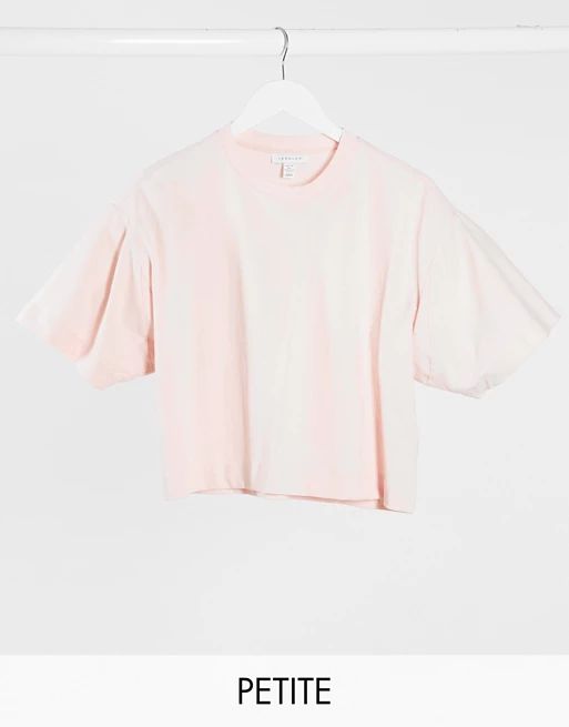 Topshop Petite boxy t-shirt in pink | ASOS (Global)