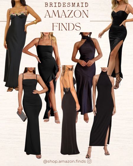 Long black bridesmaid or wedding guest dresses from Amazon!

#LTKStyleTip #LTKWedding