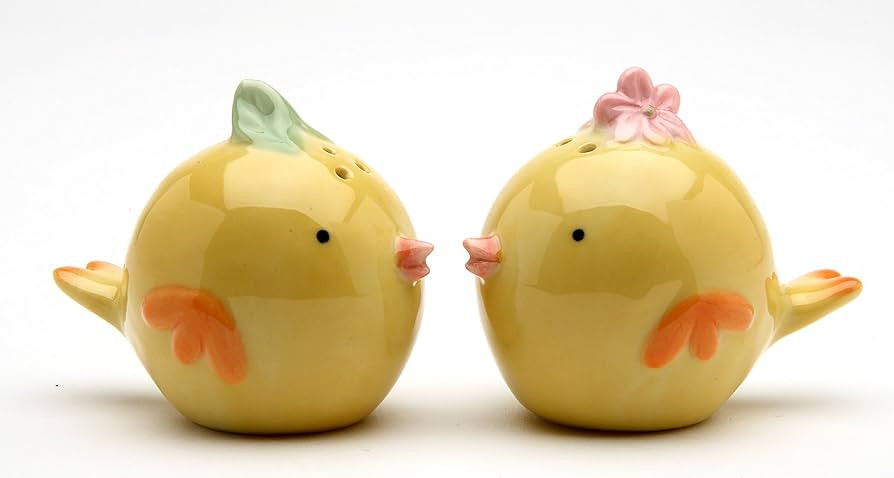 Fine Porcelain Cute Little Yellow Chicks Little Yellow Birds Salt and Pepper Shakers Set, 2 1/4" ... | Amazon (US)