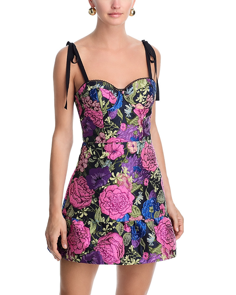 Aqua Floral Brocade Bustier Mini Dress - Exclusive | Bloomingdale's (US)