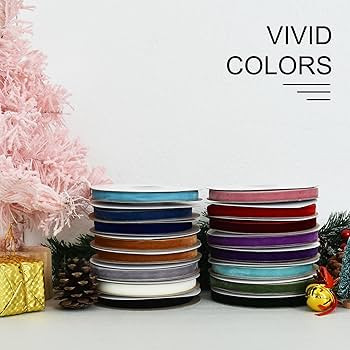 TONIFUL White Velvet Ribbon 3/8 Inch x 10yds, Vintage Velvet Ribbons, for Christmas Wreath Decora... | Amazon (US)