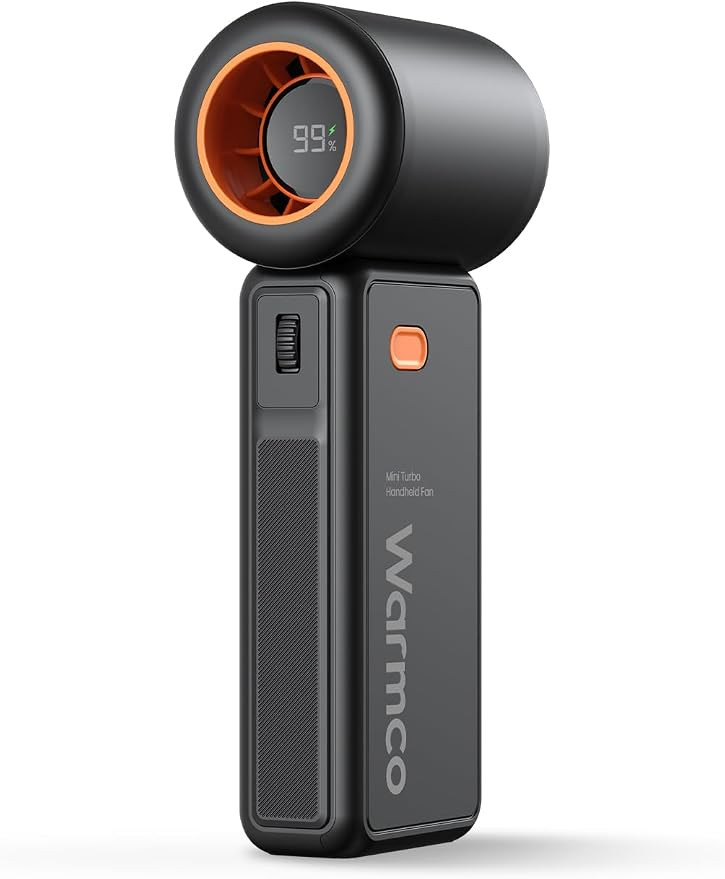 Warmco H1 Portable Handheld Fan 5000mAh with 1-100 Speeds | 15000RPM, 9m/s Airflow, 1-100 Speeds,... | Amazon (UK)